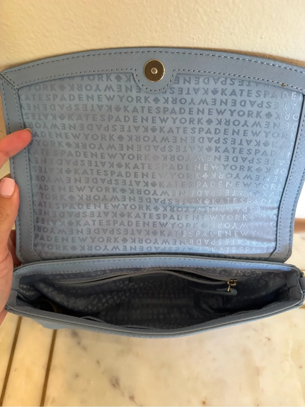 NWT kate spade Blue Leather Crossbody/Shoulder Bag with detachable leather strap